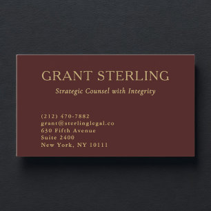 Cartão De Visita Advogado Burgundy Gold Legal