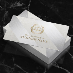 Cartão De Visita Advogado da Lei Moderna Prata e Advogado Dourado