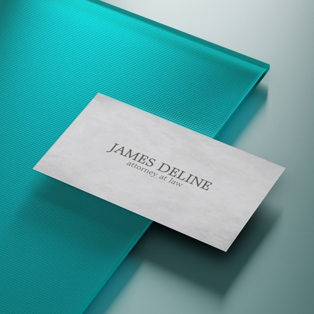 Cartão De Visita Advogado de Cinzas de Textura Elegante Simples (Criador carregado)