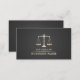 Cartão De Visita Advogado de Cinzas Escuras em Escala Dourada da Le (Frente/Verso)