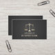 Cartão De Visita Advogado de Cinzas Escuras em Escala Dourada da Le (Frente/Verso In Situ)