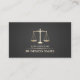 Cartão De Visita Advogado de Cinzas Escuras em Escala Dourada da Le (Frente)