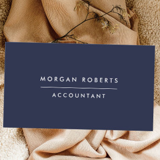 Cartão De Visita Advogado de Contabilista Azul do Marinho Moderno o