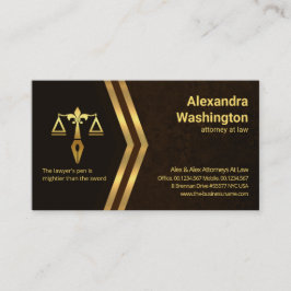 Cartão De Visita Advogado de Grunge Marble Marble Elegante de Seta 