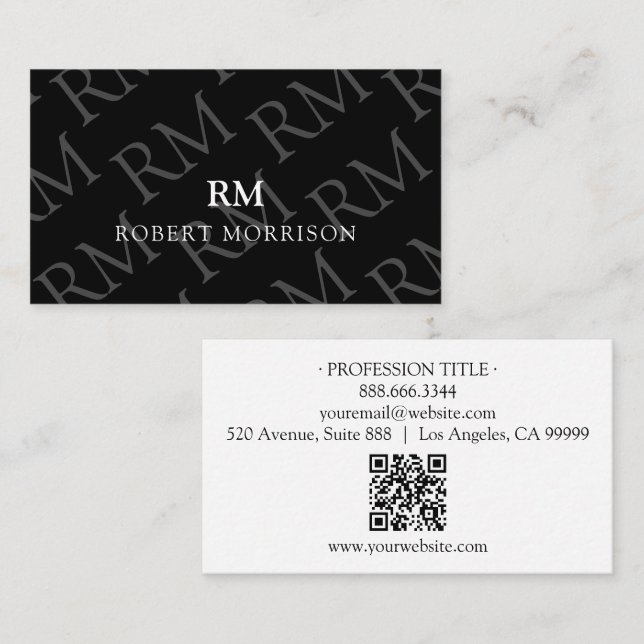 Cartão De Visita Advogado de Mídia Social Código QR Moderno Minimal (Frente/Verso)