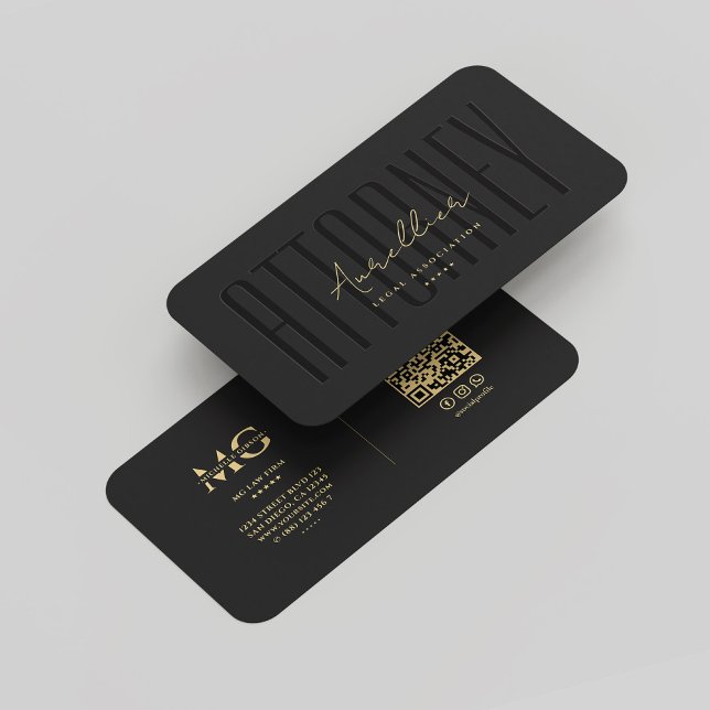 Cartão De Visita Advogado de Monograma Moderno Empresa de Direito J (Modern Monogram Attorney Legal Law Firm Black Gold Business Card
)
