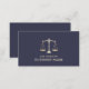 Cartão De Visita Advogado do Marinho de Lei Azul e Dourado (Frente/Verso)
