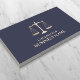 Cartão De Visita Advogado do Marinho de Lei Azul e Dourado (Criador carregado)