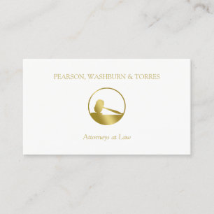 Cartão De Visita Advogado dourado do ícone do Gavel na lei