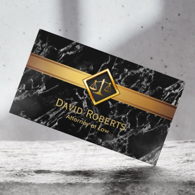 Cartão De Visita Advogado Dourado Juiz Scale Procurador Moderno Mar (Criador carregado)