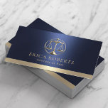 Cartão De Visita Advogado Dourado Justiça Escala Logotipo Marinho A<br><div class="desc">Advogado moderno Rosa da Justiça Dourada,  advogado no Marinho de Lei Cartões de visitas Azuis.</div>