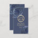 Cartão De Visita Advogado Dourado Scale Vintage Blue Floral Attorne (Frente/Verso)