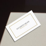 Cartão De Visita Advogado Dourado Simples e Elegante White Faux<br><div class="desc">Cartão de visita simples com fundo branco e estrutura falsa em ouro. Design limpa e elegante. Perfeito para consultor,  advogado ou empresas financeiras.</div>