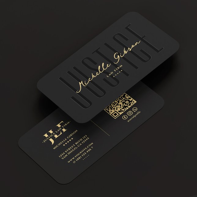 Cartão De Visita Advogado Moderno, Notário Monograma Preto (Modern Lawyer Attorney Notary Monogram Black Business Card
)