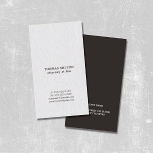Cartão De Visita Advogado Negro Branco de Textura Elegante Moderna