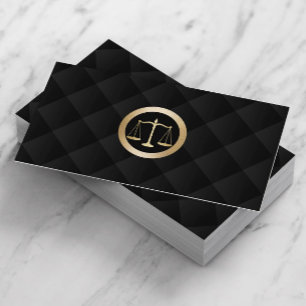 Cartão De Visita Advogado no preto elegante da escala Dourado da