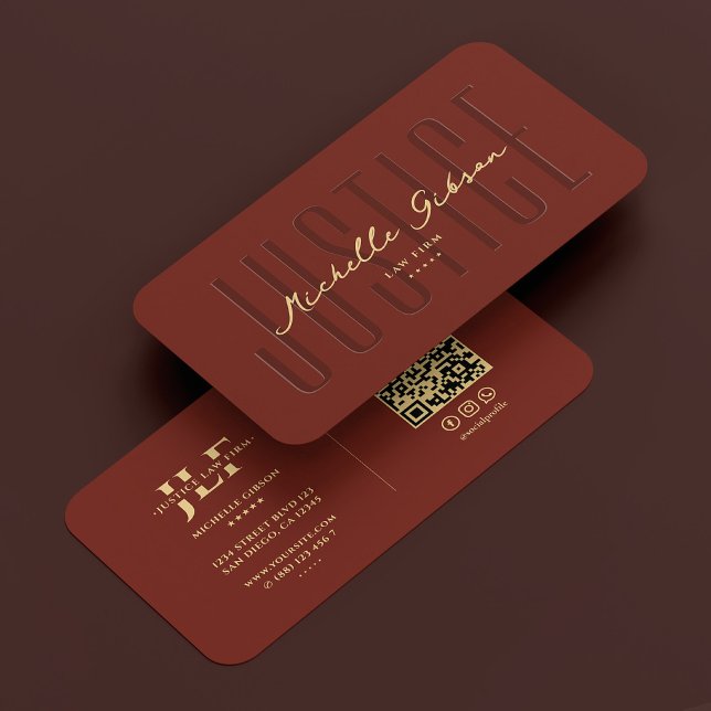 Cartão De Visita Advogado notário Dark Terracotta Modern (Attorney Lawyer Notary Dark Terracotta Modern Business Card
)