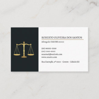 Cartão de Visita Advogado - Preto e Branco