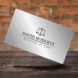 Cartão De Visita Advogado-Procurador de Direito Moderno Metálico