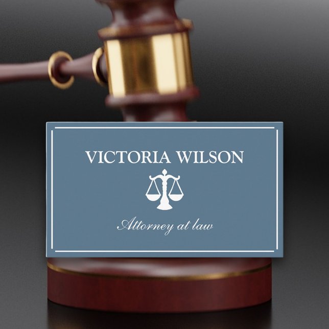 Cartão De Visita Advogado Procurador-Geral de cinzas azuis Código Q (Attorney business card with qr code )