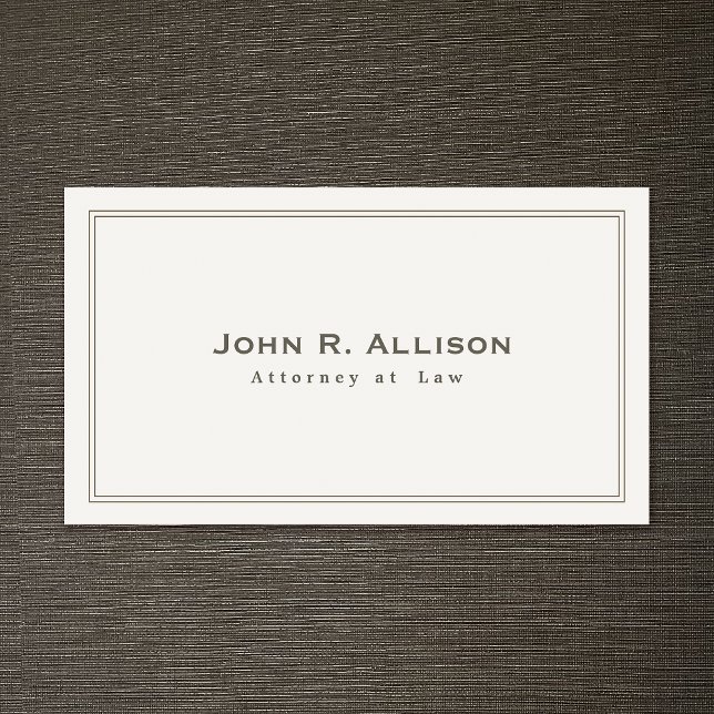 Cartão De Visita Advogado profissional de marfim tradicional simple (Criador carregado)