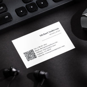 Cartão De Visita Advogado Profissional Moderno Código QR Preto e Br