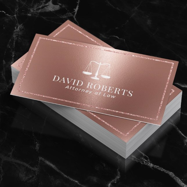 Cartão De Visita Advogado Promotor Moderno Rosa Dourado consultor j (Criador carregado)