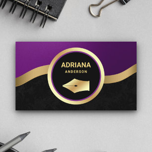 Cartão De Visita Advogado Real Purple Advogado Dourado Caneta Nib N