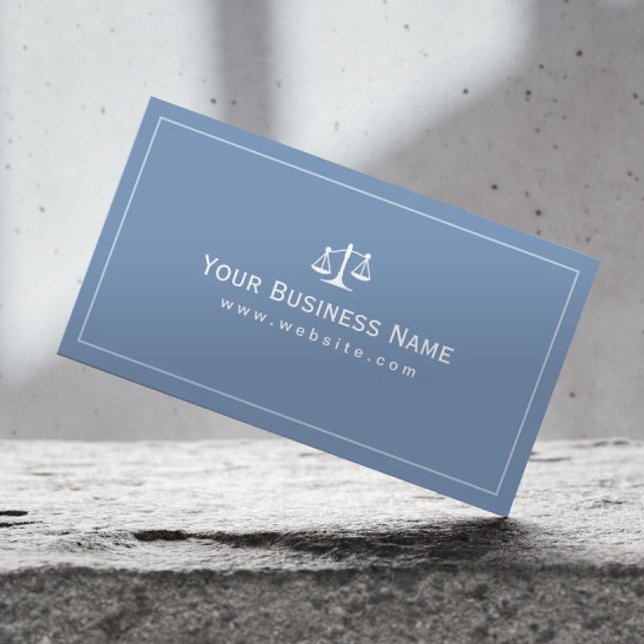 Cartão De Visita Advogado Simple Plain Blue Law Office Attorney (Criador carregado)