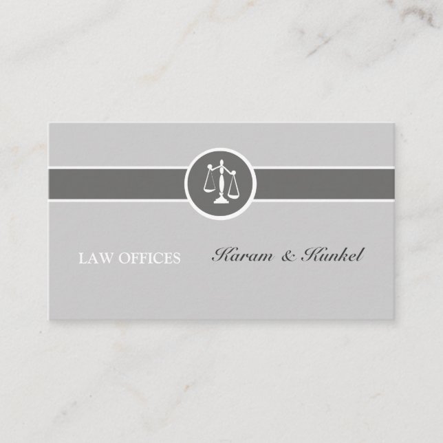 Cartão De Visita Advogado simples neutro das Justiça-Escalas da (Frente)