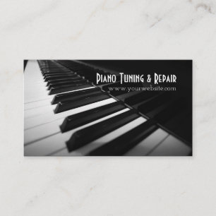 Cartão De Visita Afinador e Reparo de Piano Instrutor de Música Neg