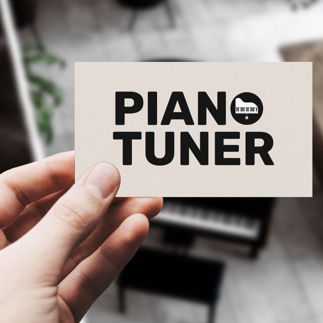 Cartão De Visita Afinador & Técnico de Piano (Piano Tuner & Technician Business Card)
