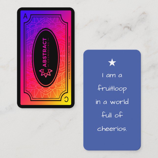 Cartão De Visita afirmações brilhantes de aconselhamento de abstrat (Frente/Verso)