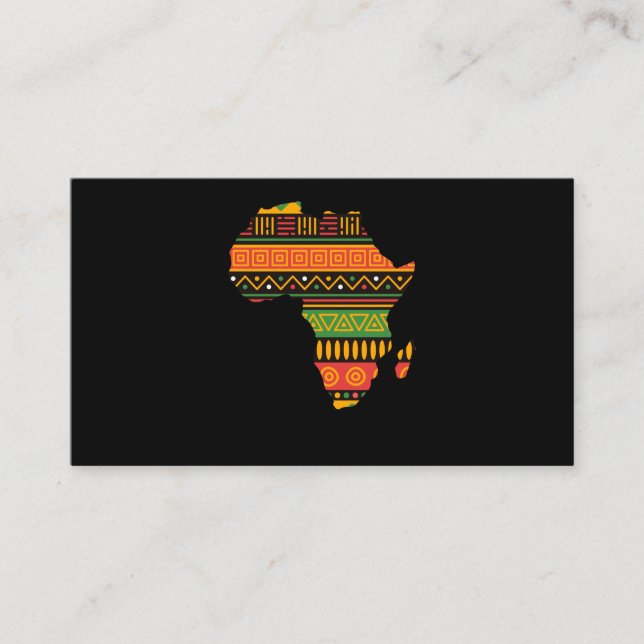 Cartão De Visita Africa Silhouette Black Afro Pride African (Frente)