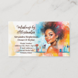 Cartão De Visita African American Woman Makeup Artist Beauty Salon