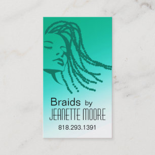 Cartão De Visita Afrocentric trança o cabeleireiro - aqua