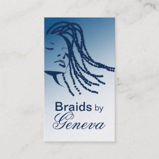 Cartão De Visita Afrocentric trança o cabeleireiro - azul
