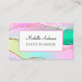 Cartão De Visita Agata-Arco Dourada Rosa