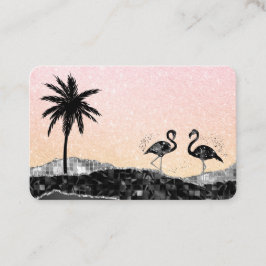 Cartão De Visita *~* Agate Crystal Palm Tree Tropical Flamingo