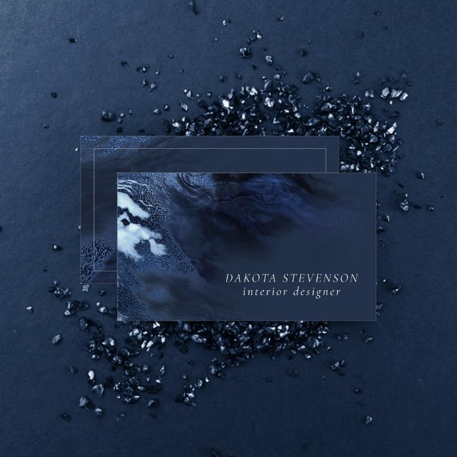 Cartão De Visita Agato Azul Cristalizado | Pedra Derramada Marmoriz (Criador carregado)