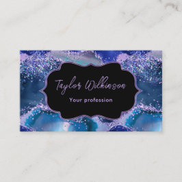 Cartão De Visita Agato azul escuro e roxo do oceano