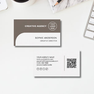 Cartão De Visita Agência de Criação do QR para Fotografia do Logoti