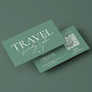 Cartão De Visita Agência de Turismo Minimalista Planejador de Viage
