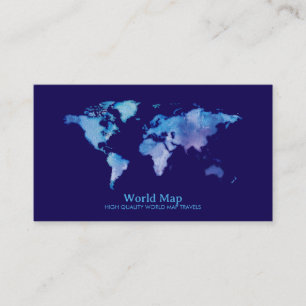 Cartão De Visita Agência de Viagens Mapa Mundial Aluga Escritório