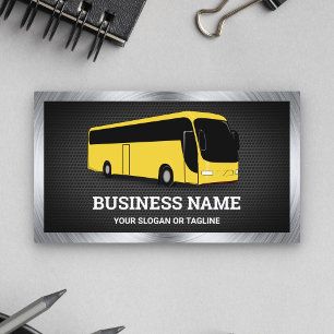 Cartão De Visita Agência de Viagens Tours de Ônibus Amarelo de Luxo