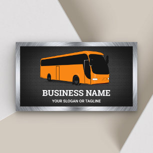Cartão De Visita Agência de Viagens Tours de Ônibus de Luxo Laranja
