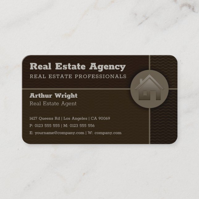 Cartão De Visita Agência Imobiliária | Castanho profissional (Frente)