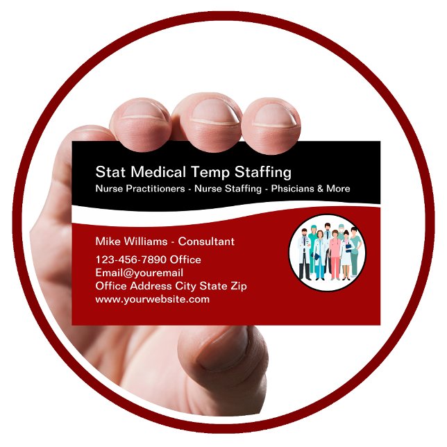 Cartão De Visita Agência Médica de Pessoal Moderna (Criador carregado)