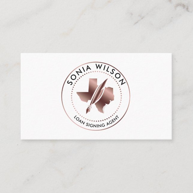 Cartão De Visita Agente de Assinatura de Carimbo do Notário Público (Frente)