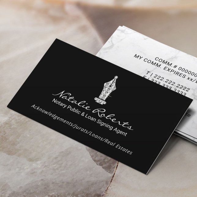 Cartão De Visita Agente de Assinatura de Empréstimo de Caneta Públi (Criador carregado)